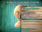 Round Newel Post Cap with acanthus leaves from solid wood, Staircase Newel Post Cap, Bed finials