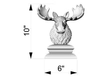 Load image into Gallery viewer, Custom order. Set of 4 animal finials with 6 inch square bases, Material - Alder
