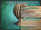 Architectural Wooden Onion Railing Post Topper