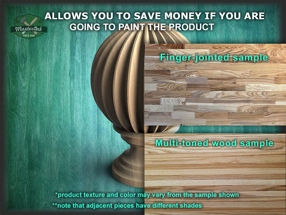 Architectural Wooden Onion Railing Post Topper
