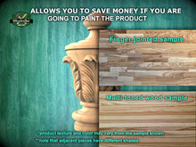 Load image into Gallery viewer, Hardwood Unpainted Classic Finial With Acanthus Leaves, Carved Post Finials with square base, Staircase Newel Post Cap, Bed finials
