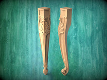 Load image into Gallery viewer, Carved Cabriole Legs, Set 2pc, for the table, classic style legs, baroque legs, wooden legs
