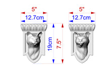 Load image into Gallery viewer, Custom order. Smiling Cat Wooden Corbel, H - 7.5&quot;, 2 pcs (facing towards each other), Ash wood
