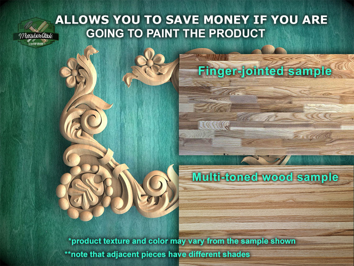 Carved Wood Corners made of wood, Set of 2pc, decorative wood, Classical-style hardwood acanthus cabinet onlays