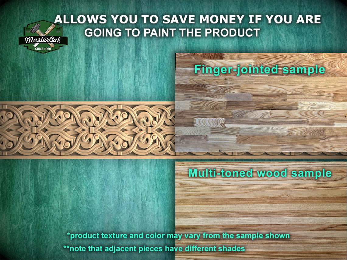 Timeless Celtic: Interwoven Wood Moulding –  Wood Carved Design,  40" Celtic Style Wood Trim, 1 pc, Unpainted, Baguette