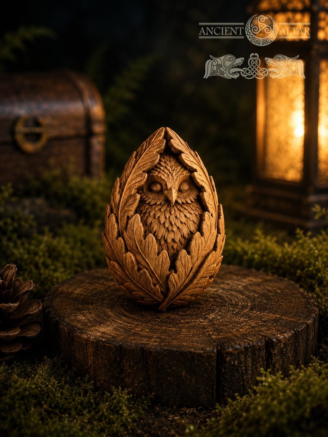 Sleeping Owl Forest Spirit, Carved Oak Owl Figurine, Woodland Guardian Statue, Nature Lover Gift, Rustic Forest Decor