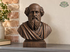 Archimedes Bust, Hand-Finished Wood Sculpture | Science History Gift for Office Library Decor