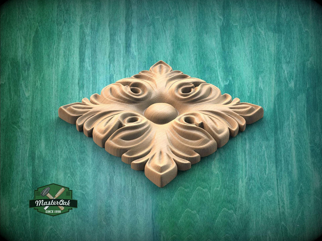 Acanthus Rosette – Classic Decorative Wood Carving for Furniture and Wall Panels
