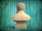 Michelangelo Bust | Carved & Hand-Finished Wood Statue | Gift for Artists and Sculptors