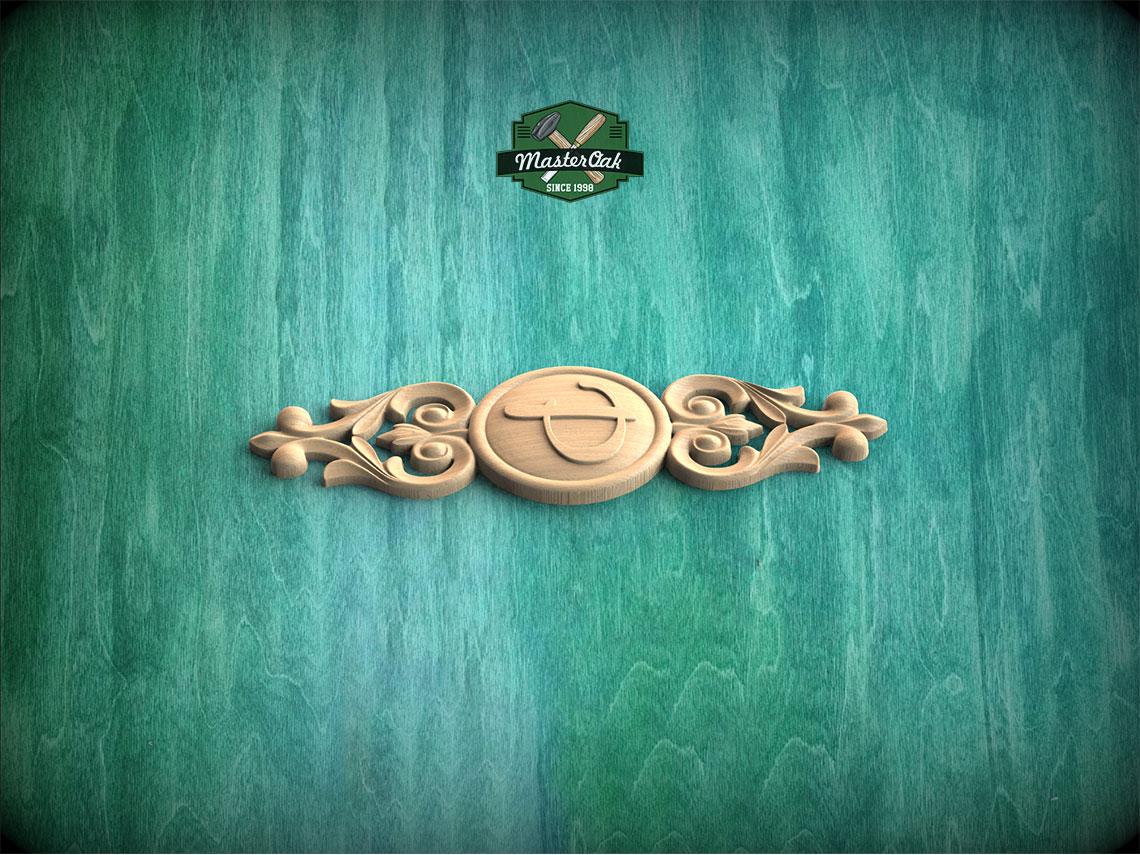 Personalized Classic Wooden Rosette Applique with Scrollwork Accents, Home Wall Embellishments, Furniture Carving, Wood Onlay