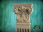 Wooden Carved Classic Corinthian Column Pilaster,  wood ionic  pilaster, 1pc, Unpainted, Carved Wood Trim Post Pillars, Flat Back Columns