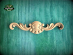 Mini Oval Scroll Applique – Compact Wood Ornament for Small Projects
