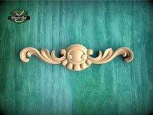Load image into Gallery viewer, Mini Oval Scroll Applique – Compact Wood Ornament for Small Projects
