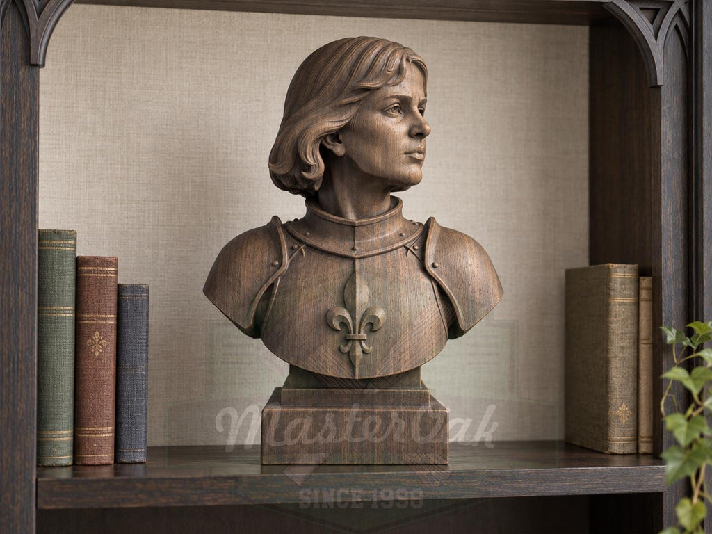 Joan of Arc Bust, Hand-Finished Wood Sculpture | Gift for Strong Women