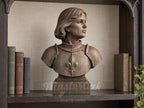 Joan of Arc Bust, Hand-Finished Wood Sculpture | Gift for Strong Women