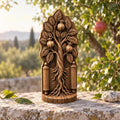 Pomegranate Tree with Torah Scroll, Solid Oak Judaica Sculpture, Tree of Life Decor, Jewish Wedding and Housewarming Gift