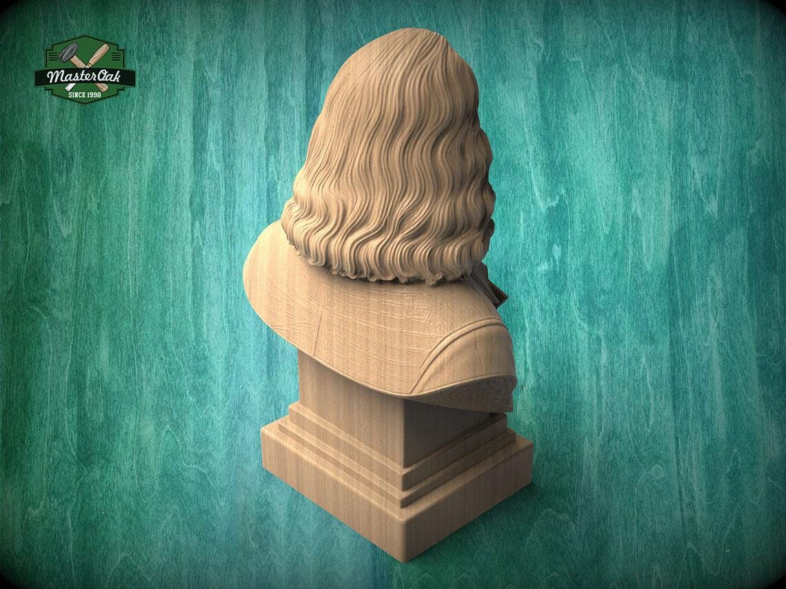 Wooden Benjamin Franklin Sculpture | Hand-Sanded & Hand-Toned | American History Decor