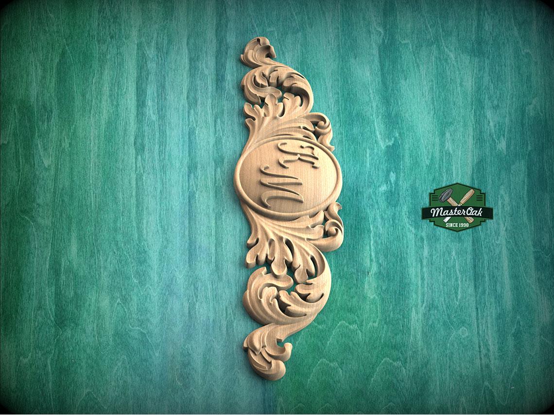 Personalized Exquisite Ornamental Carved Onlay – Unique Furniture Decor, Luxurious Wood Onlay, Carved Wood Applique for Fireplace Mantel