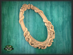 Large Ornate Oval Mirror Frame Carved Wood, Unpainted