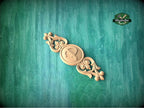 Personalized Classic Wooden Rosette Applique with Scrollwork Accents, Home Wall Embellishments, Furniture Carving, Wood Onlay