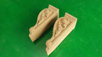 Decorative carved wooden brackets, unpainted, set of 2 pcs.