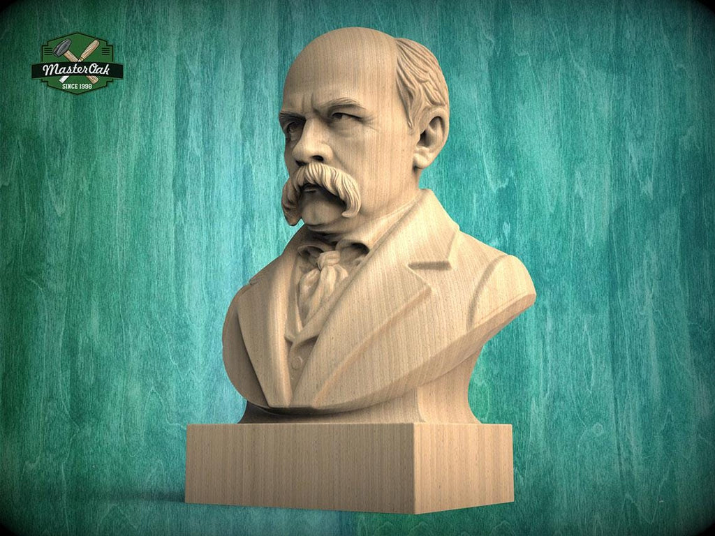 Taras Shevchenko Bust, Hand-Finished Wood Sculpture | Ukrainian Culture Gift