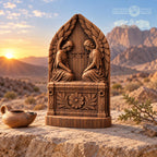 Ark of the Covenant with Cherubim, Solid Oak Wood Relief, Winged Angels Sculpture, Biblical Judaica Decor, Religious Gift