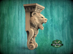 Roaring Bear Support Bracket– Rustic Wood Corbel for Mantel or Cabinet