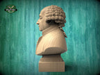 John Adams Bust, Hand-Finished Wood Sculpture | American Presidents Decor
