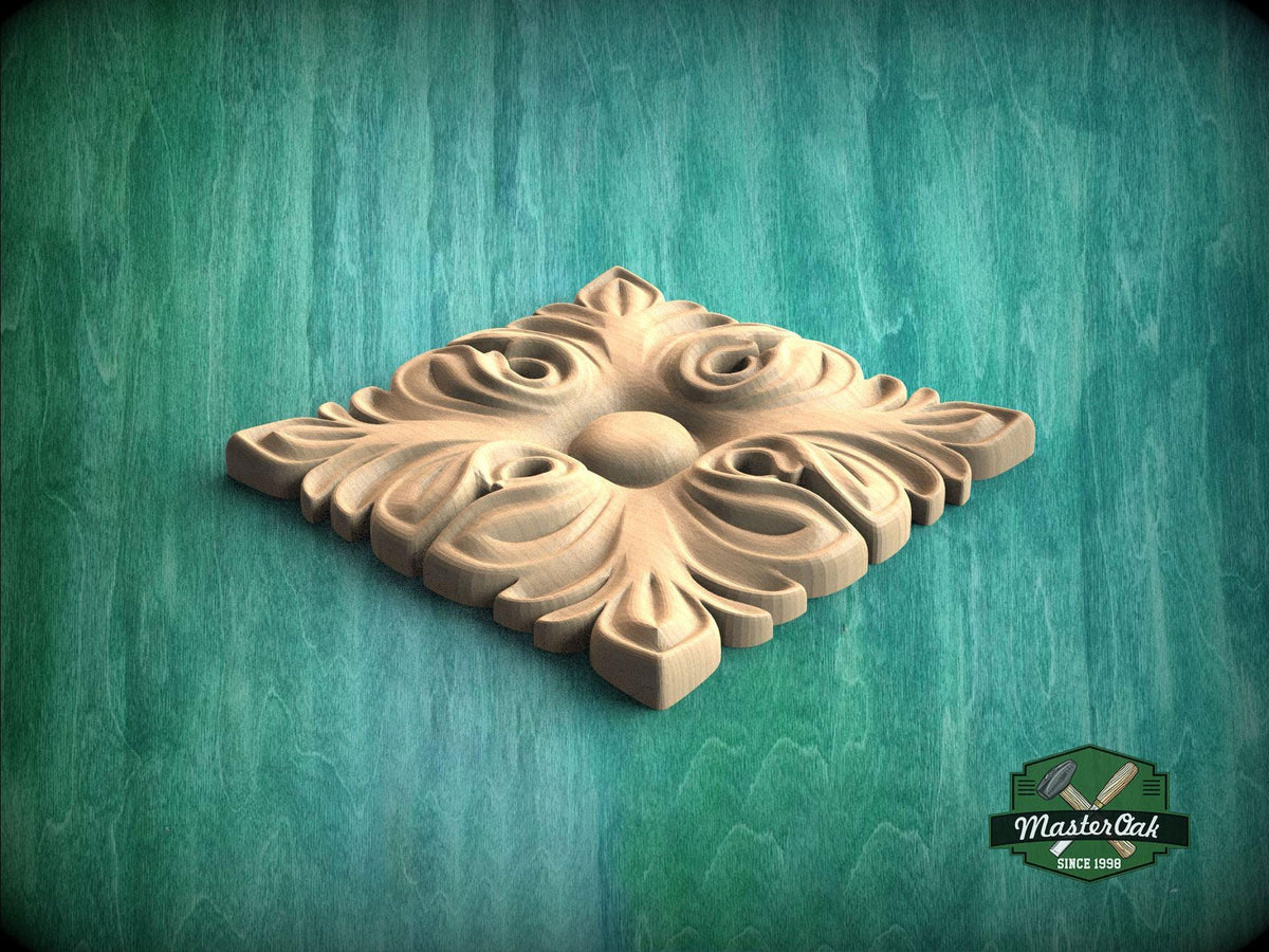 Acanthus Rosette – Classic Decorative Wood Carving for Furniture and Wall Panels