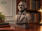 Wooden Alexander Hamilton Sculpture | Hand-Sanded & Hand-Toned | American History Decor