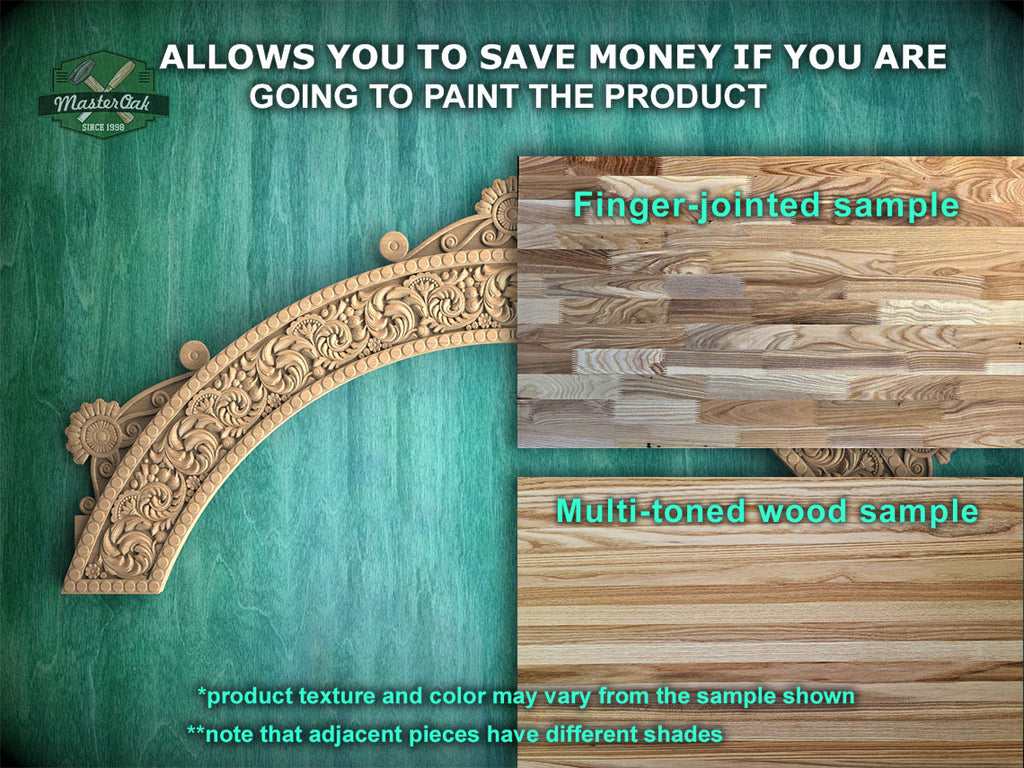Ornate Elegance: Classical Wooden Archway, 1pc, Unpainted, Home Wall Embellishments, Furniture Carving, Wood Onlay