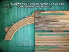 Ornate Elegance: Classical Wooden Archway, 1pc, Unpainted, Home Wall Embellishments, Furniture Carving, Wood Onlay