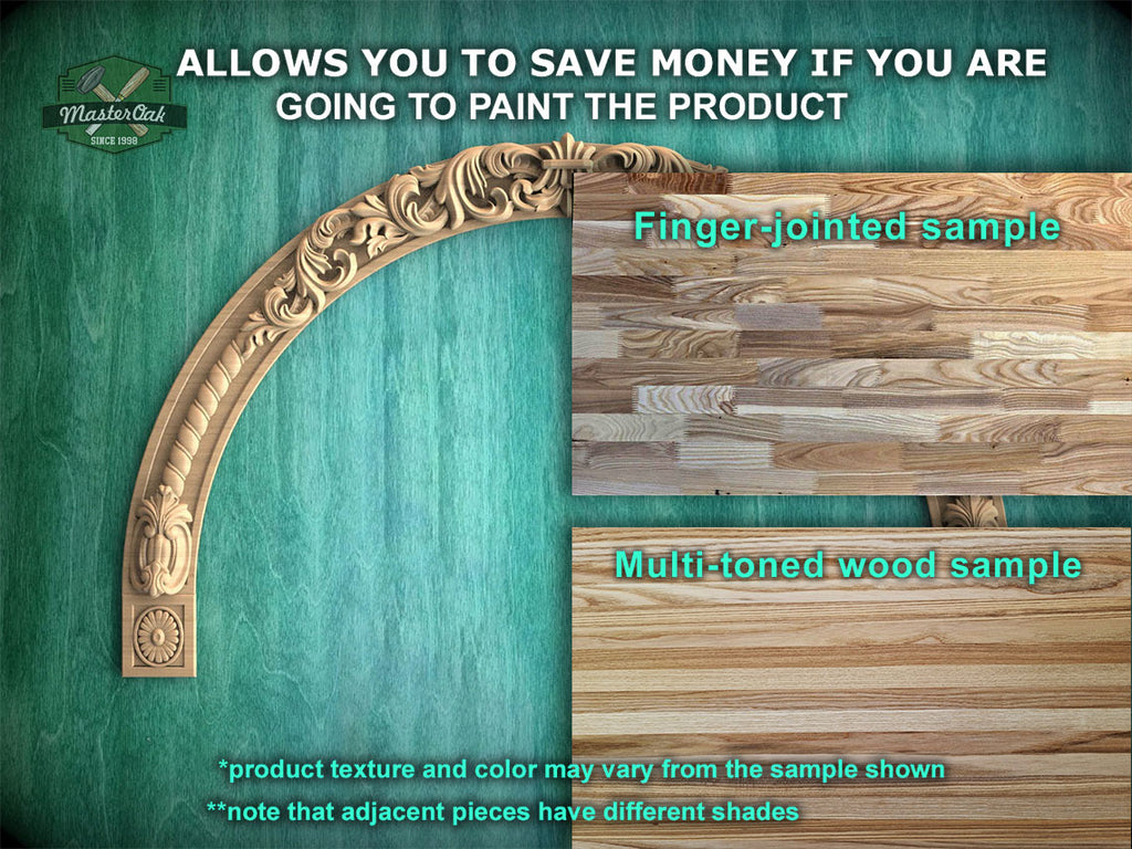 Carved Wood Arch - acanthus leaf, 1pc, Home Wall Embellishments, Furniture Carving, Wood Onlay