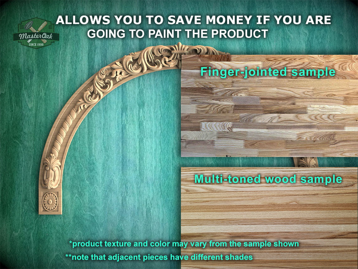 Carved Wood Arch - acanthus leaf, 1pc, Home Wall Embellishments, Furniture Carving, Wood Onlay