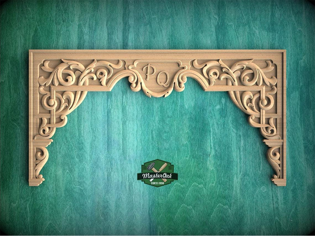 Personalized Elegant Carved Wood Arch Onlay – Artistic Arch Enhancement, 1pc, Unfinished, Home Wall Embellishments, Furniture Carving