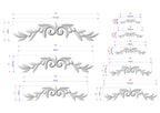 a drawing of a set of four scrolls