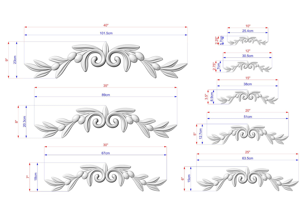 a drawing of a set of four scrolls