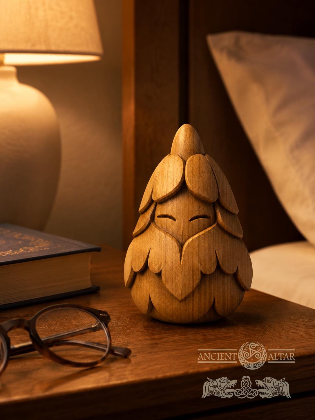 Wooden Flower Spirit Figurine, Bloom Keeper Oak Plant Guardian, Cottagecore Decor, Plant Lover Gift, Woodland Good Luck Charm