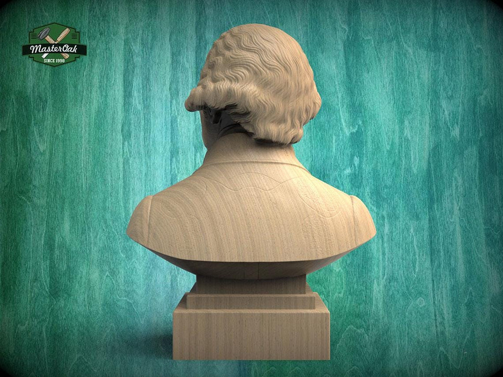George Washington Bust, Hand-Finished Wood Sculpture | 1st President Decor