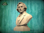 Frederic Chopin Bust, Hand-Finished Wood Sculpture | Romantic Composer Decor