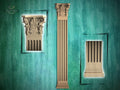 Neoclassical Elegance Wooden Pilaster, Classical wood ionic  pilaster, 1pc, Unpainted, Carved Wood Trim Post Pillars, Flat Back Columns