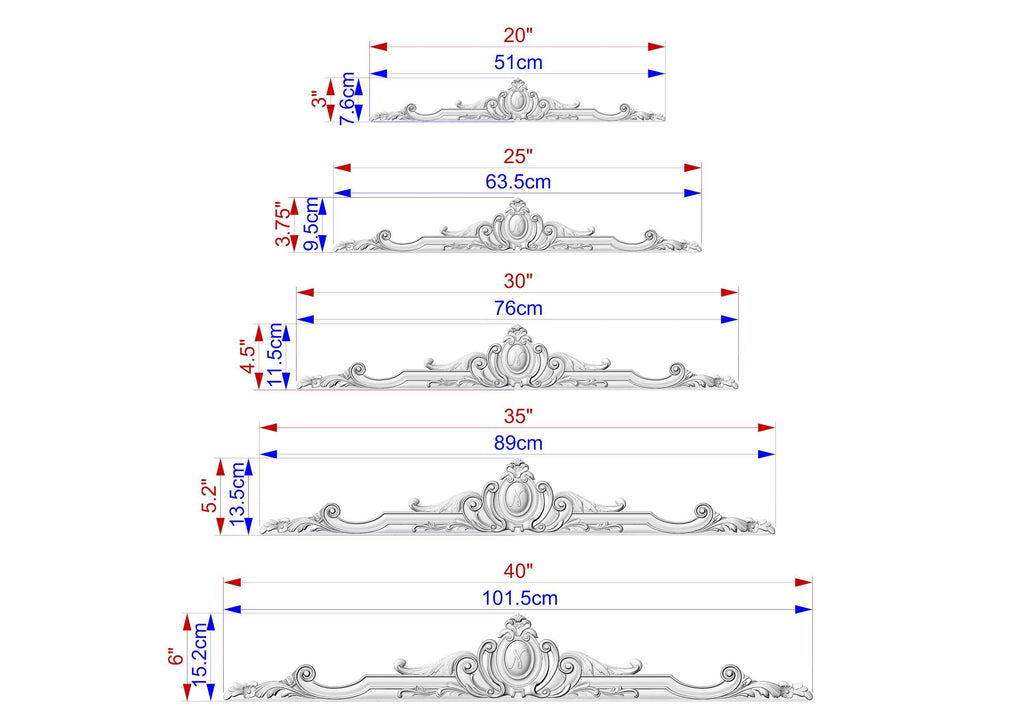 Personalized Horizontal wood applique with floral motif and monogram, 1 pc, Unpainted, carved decoration of wood, wooden onlay, Wall Decor