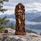 Medusa Gorgon Statue with Snakes, Wooden Greek Mythology Figurine, Serpent Woman Sculpture, Gothic Altar Decor, Fantasy Gift