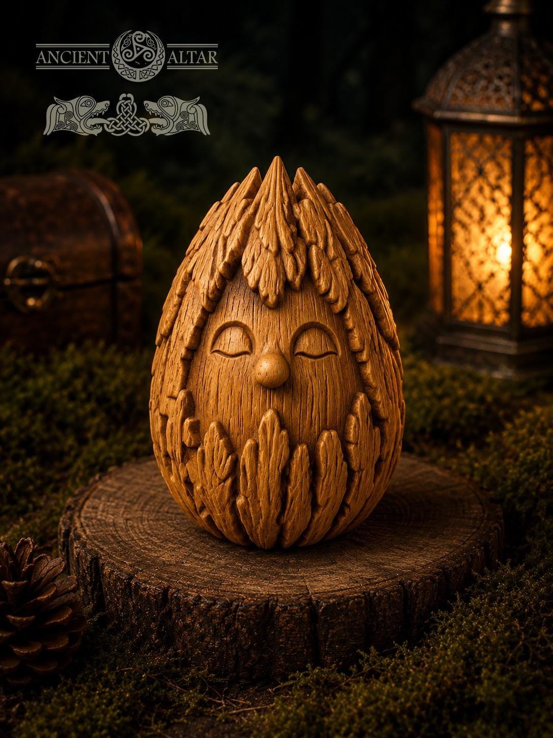 Bark Spirit Oak Figurine, 2.76-Inch Woodland Guardian, Hand-Finished Forest Decor