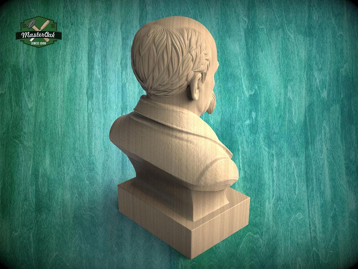 Taras Shevchenko Bust, Hand-Finished Wood Sculpture | Ukrainian Culture Gift
