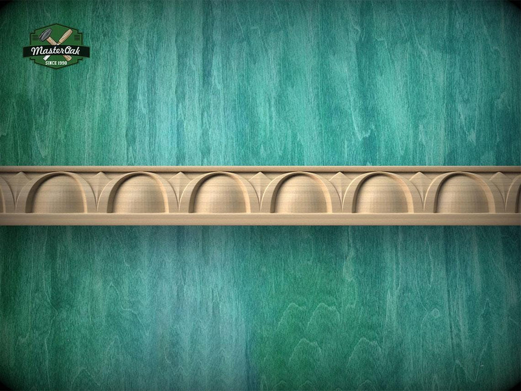 a wooden border with a curved design, set against a textured green background.