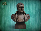 Napoleon Bonaparte Bust, Hand-Finished Wood Sculpture | Military History Decor