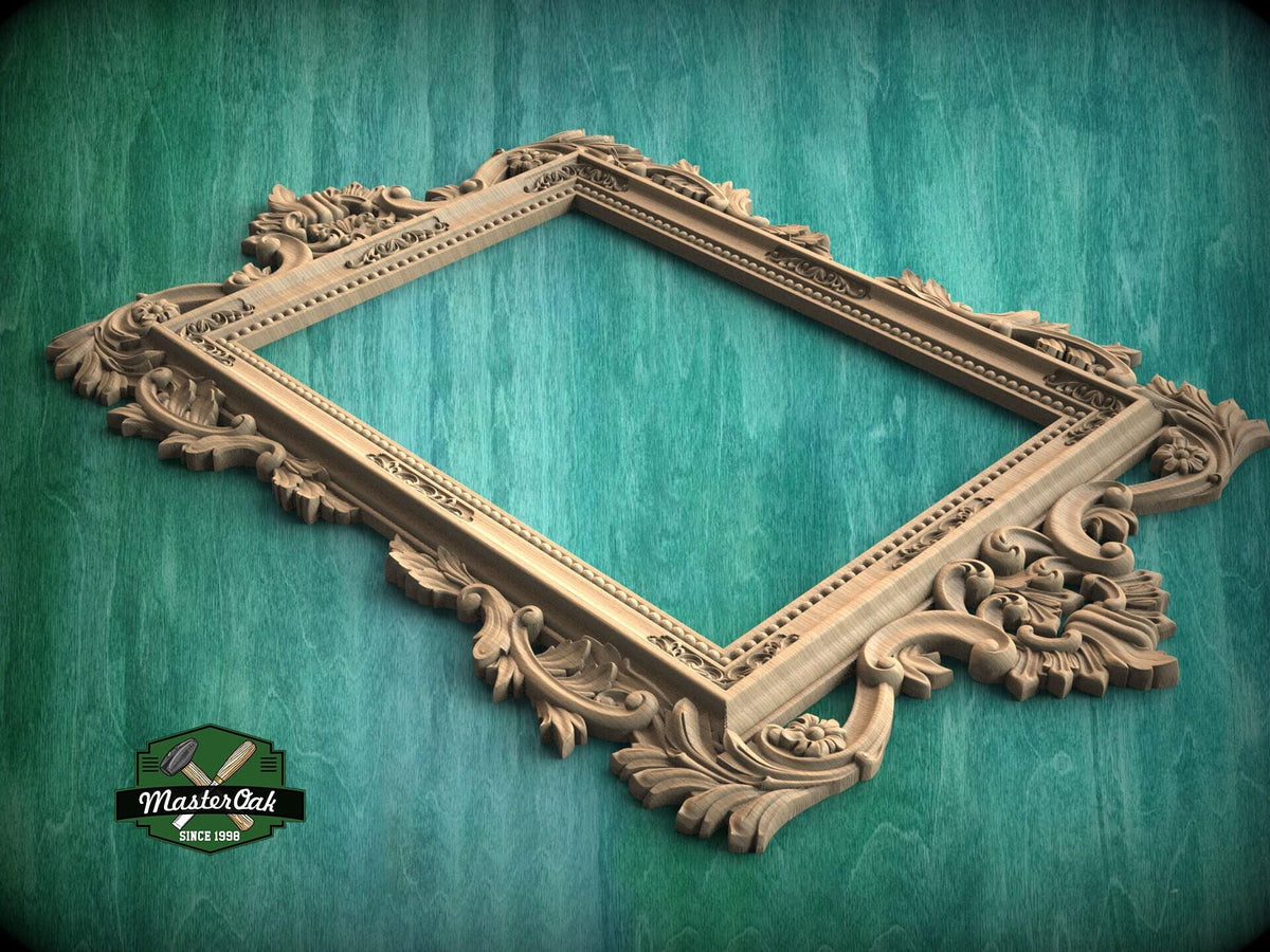 Luxurious Baroque Wooden Frame with Intricate Carvings for Mirrors and Art, 1pc, Carved Frame, carved decoration of wood, wooden art
