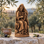 King David Playing Harp Statue, Solid Oak Biblical Sculpture, Seated Musician Figurine, Judaica Home Decor, Religious Gift